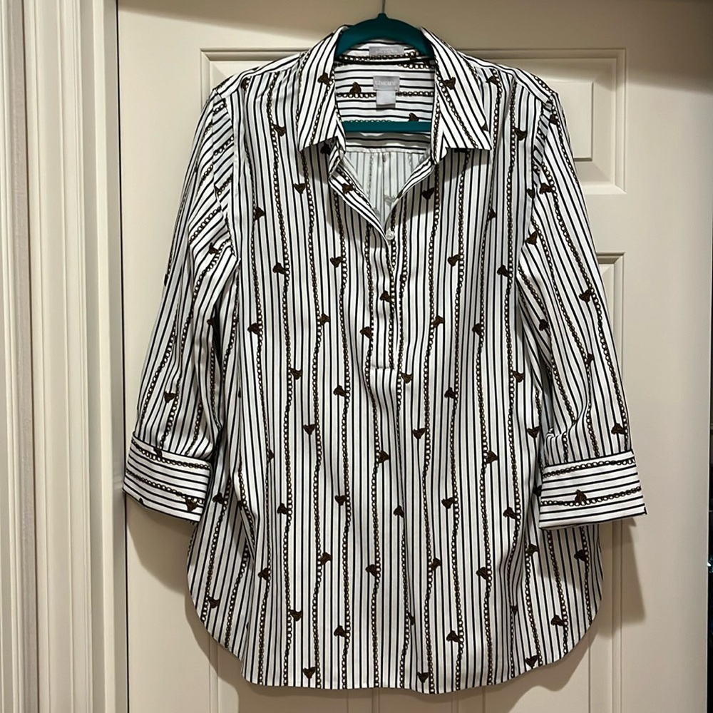 Chico’s No-Iron Stretch Tunic Blouse